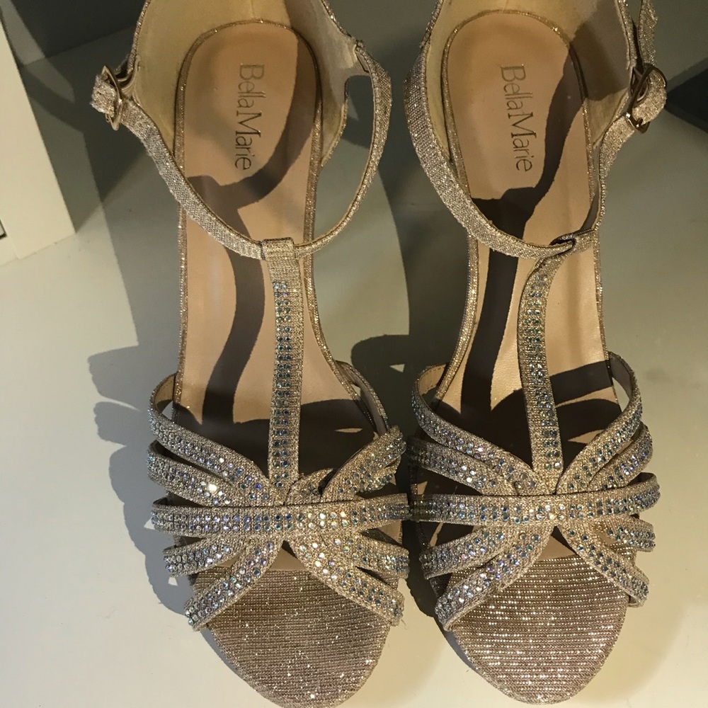 Rhinestone rose gold heels